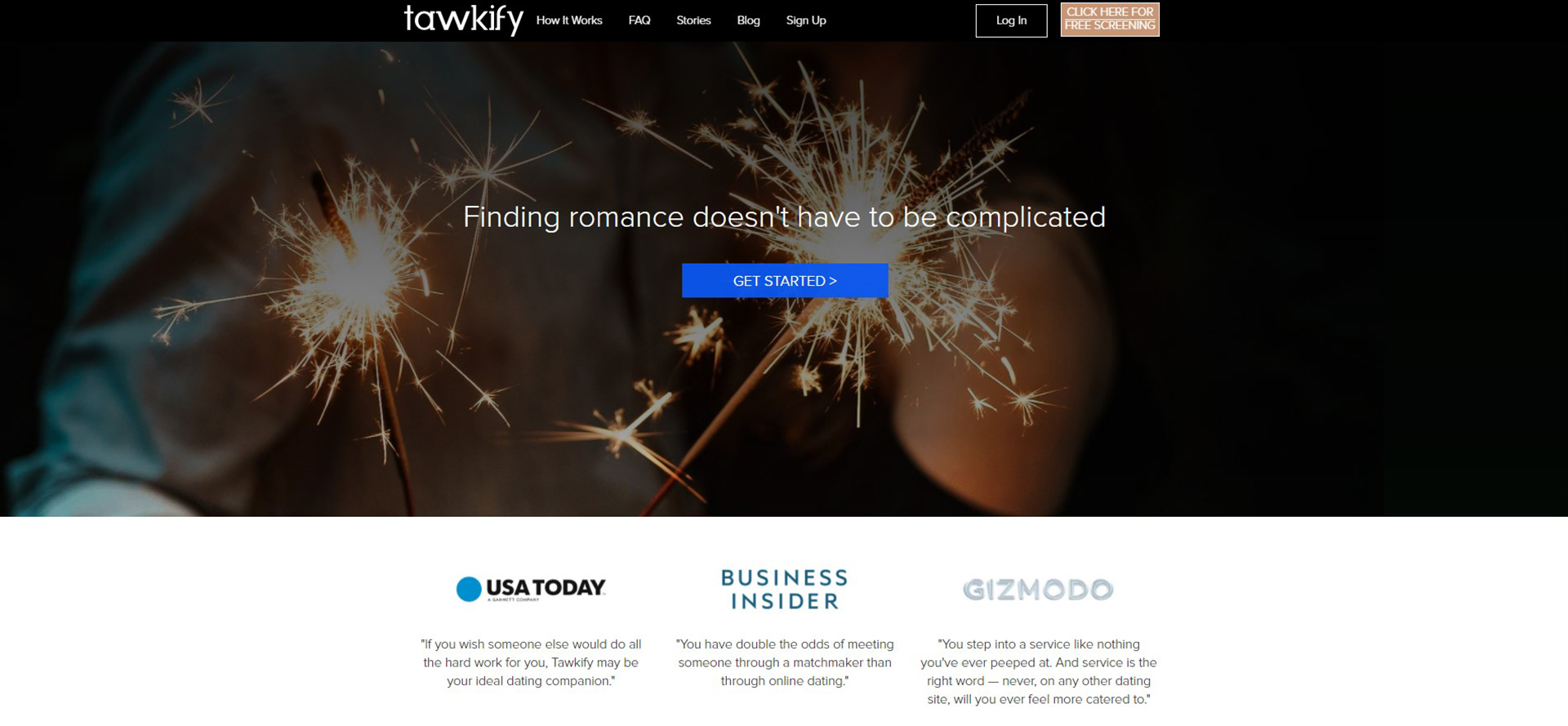 Tawkify Site Screenshot.